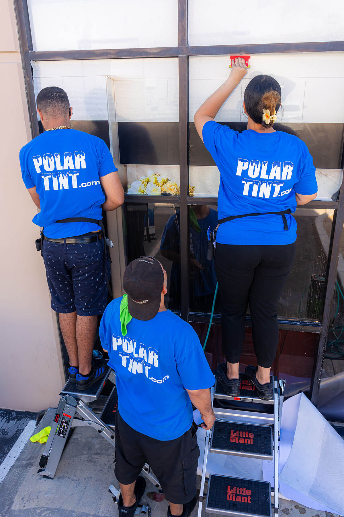 Gráficos para ventanas de fachada y señalización comercial de gran formato instalados en un negocio de Henderson NV por Polar Tint Henderson